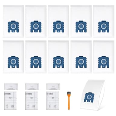 Lot de 10 Sac Aspirateur GN Compatibles avec Miele Hyclean Pure 3D Sacs pour Classic C1 Complete C2 Complete C3, S2 S4 S5 S6 S8 Series d'aspirateur Sacs à Poussière de Rechange avec 6 Filtres