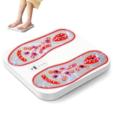 Appareil de Massage des Pieds avec Chauffage, Appareil de Massage des Pieds EMS électrique avec 8 Modes et 20 Niveaux D'intensité, Favorise la Circulation Sanguine, Cadeaux pour Maman, Papa et Amis