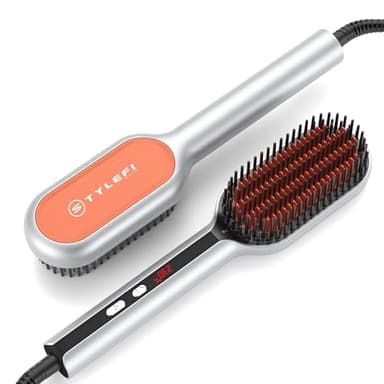 Brosse Chauffante Lissante, Brosse Lissante pour Cheveux, Brosse Chauffante MCH, Brosse Lissante Cheveux Crepus 120-230 ℃, Hair Straightener Brush Anti Brûlure