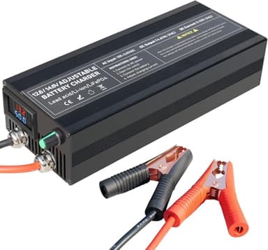 Chargeur LiFePO4 14,6V 0-50A à régulation Continue, Charge Ultra-Rapide, Chargeur de Batterie 12V pour Voiture, Camion, Moto, Tondeuse, Bateau et Batteries Lithium Marine