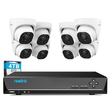 Reolink 4K 16CH Kit Vidéo Surveillance, 4To 4K NVR avec 8X 8MP Caméra IP PoE, Détection Personne/Véhicule, Caméra de Surveillance Extérieure avec Vision Nocturne, Enregistrement 24/7, RLK16-800D8