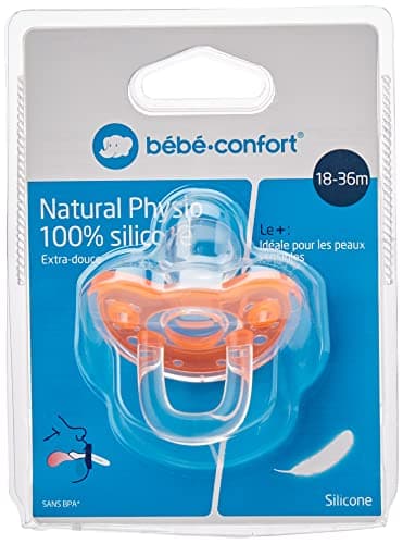 Bebeconfort Sucette Natural Physio Tout en Silicone 18/36 Mois Coloris Aléatoire
