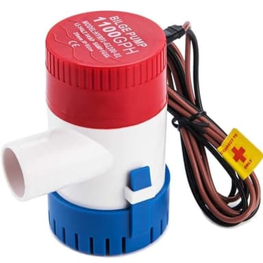 DCHOUSE Pompe de cale électrique 1100 GPH 12 V DC Pompe de cale submersible pour bateaux Pompe d'eau de mer Pompe solaire pour piscines, bateaux de pêche et camping-cars