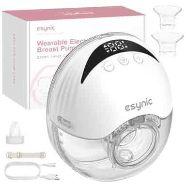eSynic Tire-Lait Mains Libres, Tire Lait Électrique sans Fil Amélioré avec Bride 24/21/19mm, 4 Modes et 12 Niveaux, Ultra Silencieux avec Affichage LED