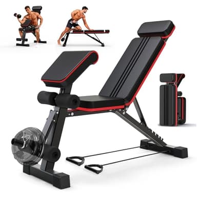 SPYLAVE Banc de Musculation Pliable Multifonction, Banc Réglable avec Pupitre À Biceps et Extension des Jambes, Charge Max. 400 Kg, Banc Romain avec Dossier pour Home Gym