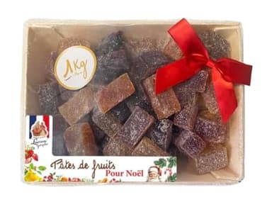 Pâtes de fruits 1 kg Lucien Georgelin 6 parfums (cassis-fraise-abricot-poire-framboise-rhubarbe)
