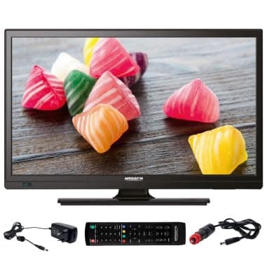 Antarion TV LED 19" 48cm Téléviseur HD Camping Car 12V Port USB DVB-T2