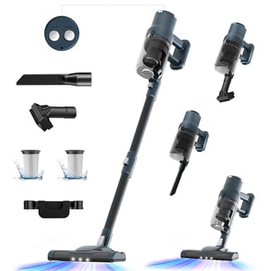 SINCHEREU Aspirateur Balai sans Fil, 6 en 1, 30KPa Aspirateur Balai sans Fil Puissant avec 3 Modes Puissants, 45 Mins avec Batterie Détachable, Aspirateur Balais pour Poils d'animaux, Sols Durs, Tapis