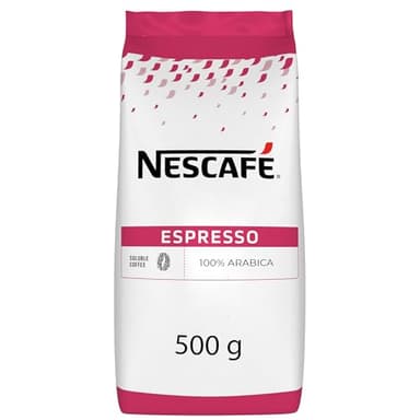 NESCAFÉ Espresso - Café Soluble - Café Instantané 100% Arabica - Intense et Aromatique - Café en Poudre - Approvisionnement 100% plus Responsable - Sachet de 500g