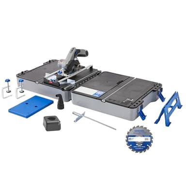 Dremel Blueprint 12V Station de Sciage Portative avec 1x Scie compacte sans fil 12V, 1x Station de sciage, 1x lame multi-matériaux, 1x guide de coupe, 2x Serre-joints