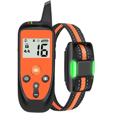 IHPUKIDI Collier de Dressage pour Chien avec Télécommande – Collier Éducatif avec Son, Vibration, Verrou de Sécurité & Lumière, Rechargeable USB, Étanche IP67, Portée 1000 m
