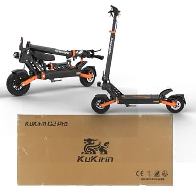 KuKirin G2 Pro 48V Trotinette Électrique 9Pouces Pneu à Vide Guidon Réglable Système 6Lampes Autonomie Longue Pliable Déplacement Urbain