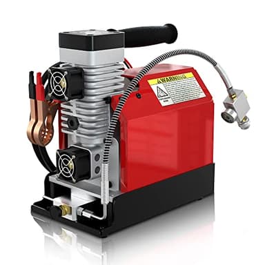 GX PUMP CS2 Compresseur d'air portable PCP, Pompe PCP électrique, 4500Psi / 30 Mpa, sans huile, alimenté par la voiture 12V DC ou la maison 220V AC avec adaptateur, Paintball/Scuba Compressor