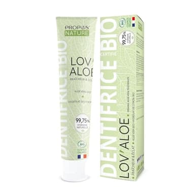 Dentifrice Bio LOV'ALOE - Aloe Vera & Citron - 99,75% d'ingrédienst naturels - Fabriqué en France - 75ml - Propos'Nature