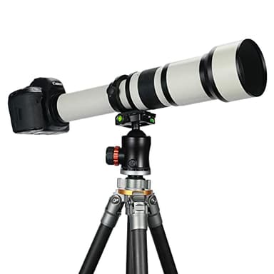 Téléobjectif EF/EF-S JINTU 650-1300mm F8 Zoom Objectif pour Canon EOS SLR 4000D 2000D 80D 90D 5D III 6D 7D II 60D 70D 250D 750D 760D 1200D 1300D 1500D 650D 550D 450D 400D Nikon D90 D5600 D780 D3200