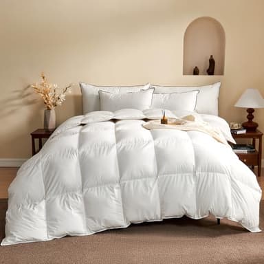 KUSNUG Couette pour Hotel de Luxe 50% Duvet 200 × 200 cm, Mélange Coton Toutes Saisons avec Duvet et Plumes, Extra Douce, Respirante Température Moyenne
