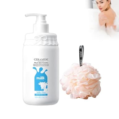 Gel douche éclaircissant au lait, soin doux pour tout le corps pour un teint uniforme et uniforme, utilisation quotidienne pour le soin du grain de la peau, pour le corps, 500 ml