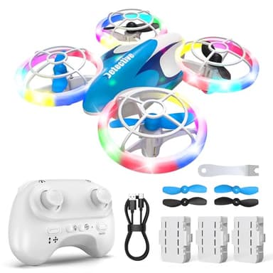 Mini drone pour enfants débutants, drone RC avec lumières LED fraîches, quadrocopter avec vols 3D et 3 batteries, 30 minutes de vol, cadeau amusant pour garçons et filles