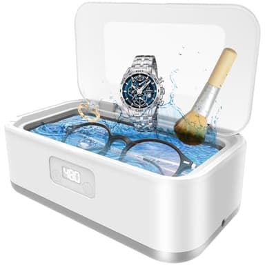Nettoyeur Ultrasons, Bac a Ultrason 800 ml,Olubfdh 49KHz Nettoyeur Ultrason Lunettes avec 5 Réglages de Temps, Portable Ultrasonic Cleaner pour Bijoux, Lunettes, Diamants, Dentiers, Montres