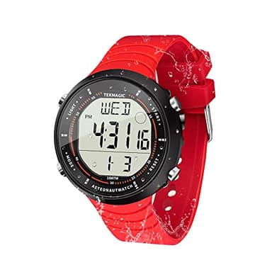 ILAME 10 ATM Etanche Montre de Sport pour Natation et Plongeon, avec Fonctions de Chronographe, Minuterie, Double Fuseau Horaire, Réveil, Format 12 et 24 Heures Commutable
