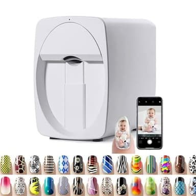 GYQSSD Machine De Peinture à Ongles 3D Intelligente, Imprimante Numérique Portable pour Nail Art, Prise en Charge WiFi/Bricolage, équipement Professionnel De Nail Art,White