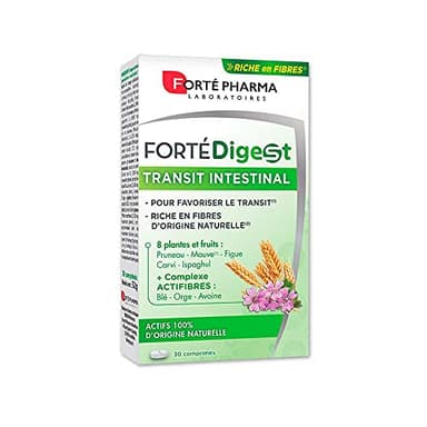 Forté Pharma - Forté Digest Transit Intestinal | Pruneau, Figue, Mauve, Ispaghul | Complément Alimentaire Digestion Difficile, Riche en Fibres d'origine Naturelle | 30 comprimés, 1-3/jour