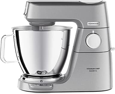 Kenwood Titanium Chef Baker XL, Robot Pâtissier avec Batteur K, Crochet Pétrisseur, Fouet et Bol de 7 Litres, KVL85.424SI, 1200W, Argent