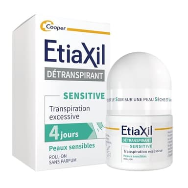 ETIAXIL - Déodorant Détranspirant - Traitement Transpiration Excessive - Aisselles - Peaux Sensibles - Efficacité 4 jours -15 ml