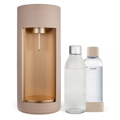 Mysoda Glassy - Machine à eau pétillante avec une bouteille en verre (sans cylindre de CO2) - Latte