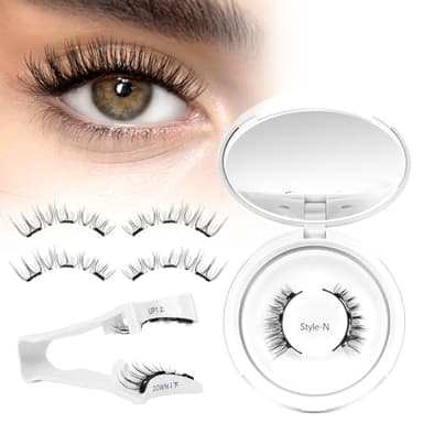Higu Clace Kit Di Ciglia Magnetiche Con Applicatore, Ciglia Magnetiche Naturali Senza Colla, Facili Da Indossare Per Principianti (Stile N)