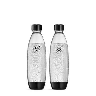 sodastream Fuse – Lot de 2 bouteilles réutilisables 1L sans BPA, lavables au lave-vaisselle, noires