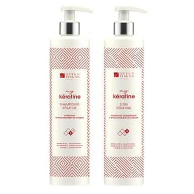 Urban Keratin Kit Duo | Shampoing Sans Sulfate | Kit Shampooing et Soin à la Kératine | Shampooing et Conditioner Lissage Brésilien (400ml x2) | Made In France