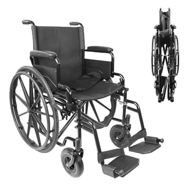 PEPE Mobility Fauteuil Roulant Autopropulsé Pliable Léger Adulte, Cadre en Acier Robuste, Noir, Pour Personne Âgée et Handicapée