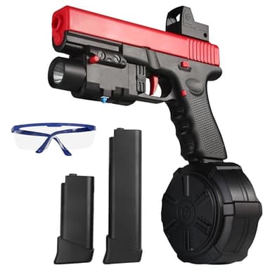 Gel Blaster, JM-X2 Blaster électrique en Gel Jouets avec Lunettes, Halloween Jeux de Plein air et Amusement de Jardin pour Les Adultes de 14 Ans et Plus