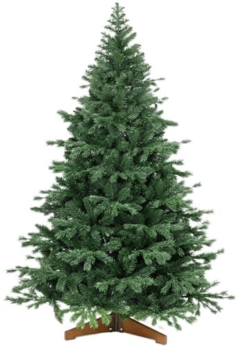 Sapin de Noël | Sapin de Noël Artificiel 180 cm, 810 Branches Mélange Réaliste PE+PVC Montage Rapide Pliable Réutilisable, Sapin Réaliste avec Structure en Métal et Socle en Bois pour L'intérieur