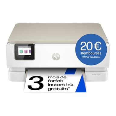 HP Envy Inspire 7220e, 242P6B, Imprimante Multifonction à Jet d'Encre A4 Couleur, Recto Verso Automatique, 22 ppm, Wi-Fi, 3 mois de forfait Instant Ink gratuit, Blanche