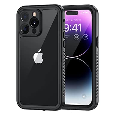 Lanhiem Coque pour iPhone 14 Pro Max Étanche - Antichoc Incassable 360 Intégrale [avec Protection Écran+Camera] IP68 Waterproof Chantier Antipoussière Pochette Étanche pour iPhone 14 Pro Max, Noir