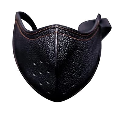 ULSUE Masque Gothique Cosplay en Cuir PU Punk pour Motard Moto Adulte Demi-Visage - Décorations de Fête (Couleur : Noir, Taille Unique)