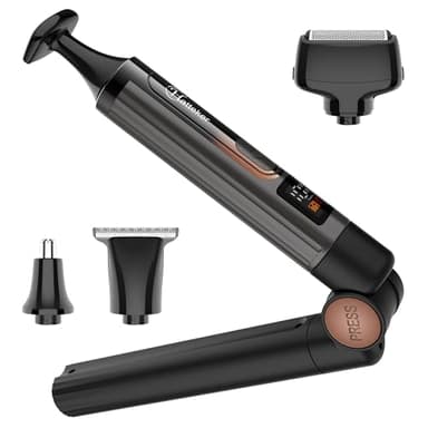 Hatteker Tondeuse Corps électrique Rasoir pour le dos Homme avec bras extensible Rasoir dorsal ajustable du corps,visage,bras,menton Tondeusebarbe sans fil Commerce Étanche Kit de coiffure