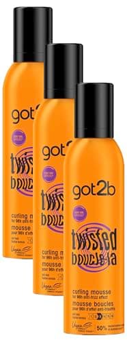 Schwarzkopf - Got2b - Mousse Coiffante Cheveux - Définition des Boucles - Anti-Frisottis - Ondulés à Bouclés - Aérosol 250 ml (Lot de 3)