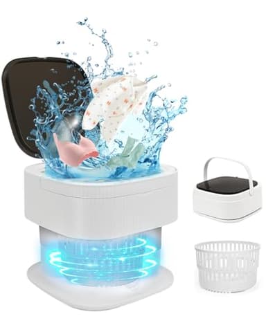 SUPAREE 16L Petite Machine a Laver de Voyage Mini Machine à Laver Pliable Lave Linge Portable avec Essorage 1.8kg pour Camping Car Appartements Dortoirs Petits Vêtements