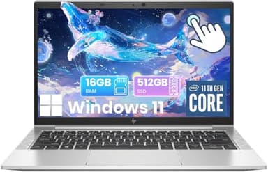 HP EliteBook 830 G8 Touchscreen Laptop Business, 13,3" FHD (1920 x 1080), Intel Core i7-1185G7 3,0 GHz, RAM 16 Go, SSD 512 Go, Clavier QWERTY, Windows 11 Pro (renouvelé)