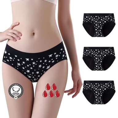 FOTOOL Culotte Menstruelle en Coton Fille pour Stretch Slip Ceinture de Sport sous-vêtement Ado 8 à 18 Lot de 3 (3 Pack, 10-12 Ans)