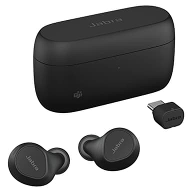 Jabra Evolve2 Buds - Écouteurs Bluetooth intra-auriculaires sans fil True Wireless, réduction de bruit active et MultiSensor Voice 4 micros - Certifiés MS Teams, compatible avec d'autres applis - Noir