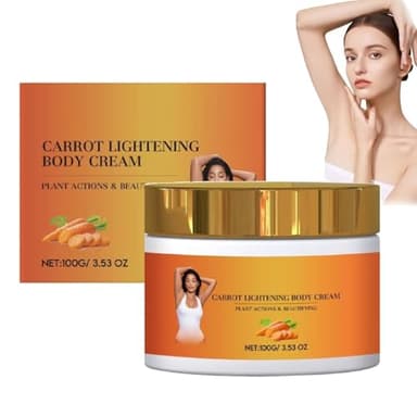 Creme Eclaircissante Anti Tache Visage de Carotte,Huile de Carotte Eclaircissante,Creme Vitamine C éclaircissante Au Carottes,Lait Corps Nourrissant Carotte,Réparateur De Barrière Cutanée (1pc, 100g)