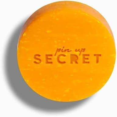 PIN UP SECRET - Secret Booster d'Éclat - Masque Visage Solide au Lait de Chèvre & Curcuma - Nettoyant & Anti-inflammatoire - Élimine les Points Noirs - Tous types de peaux - 30 gr