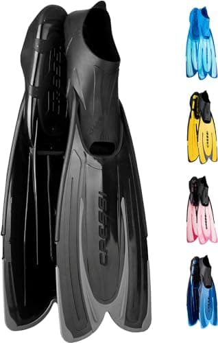 CRESSI Agua Fins - Palmes Chaussantes de Snorkeling, Noir/Argent, 41/42, Adultes