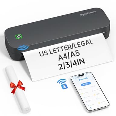 ByteCintia Imprimante Thermique A4, D80 Bluetooth Imprimante Portable sans Fil pour Le Voyage, Compatible avec Les Téléphones et Ordinateurs Portables Android et iOS