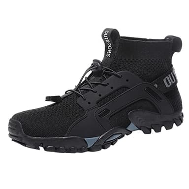 Chaussures De Randonnée en Cuir Masculin Chaussure sans Lacets Homme Soulier Shoes Men Confortable Femme Randonnee Moto Noires Marche Legere Ete Trail Orthopédique Basket Orthopédiques