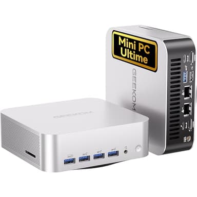 GEEKOM A9 Max Mini PC avec AMD Ryzen AI 9 HX 370 (12C/24T, Jusqu’à 5,1 GHz) AMD Radeon 890M, 32 Go DDR5 1To SSD, Double LAN 2,5 G, Mini Ordinateur Windows 11 Pro, 2 × USB4, HDMI 2.1, Wi-FI 7 &BT 5.4